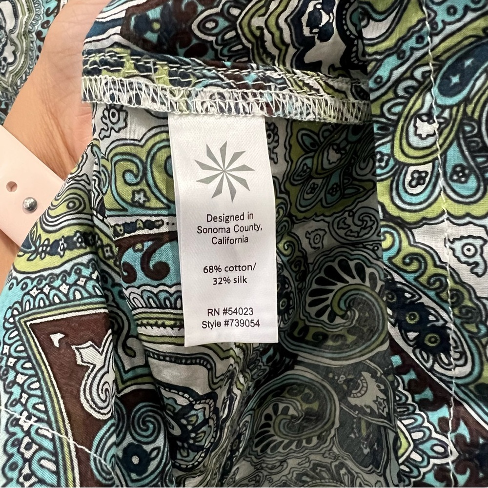 Athleta Surfside Kurta Paisley Coverup Tunic Silk Size Small - Picture 6 of 10